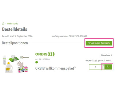Bestellungen wiederholen in wenigen Klicks | Bestellung
